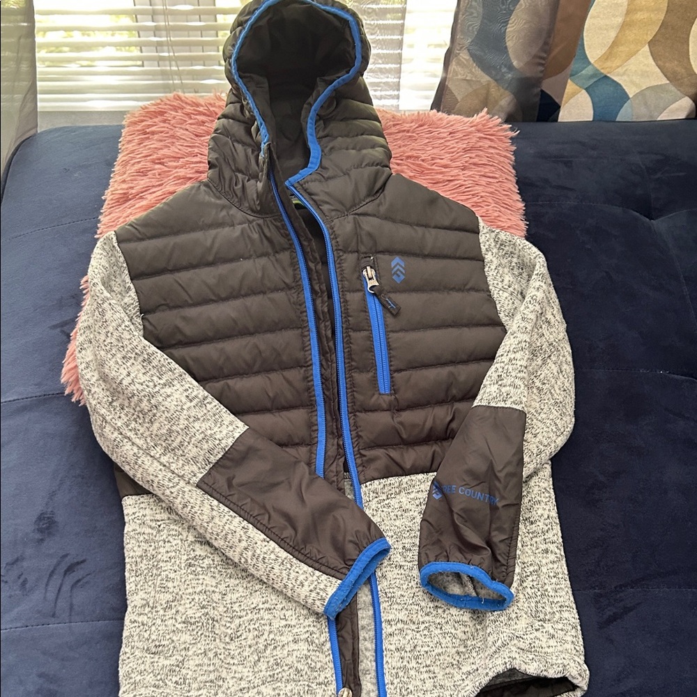 Free Country Black Jacket with Blue Trim